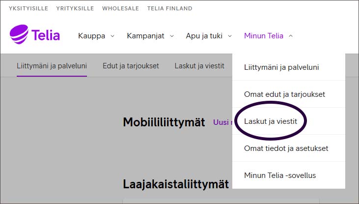 Lasku Minun Teliaan | Asiakastuki | Telia