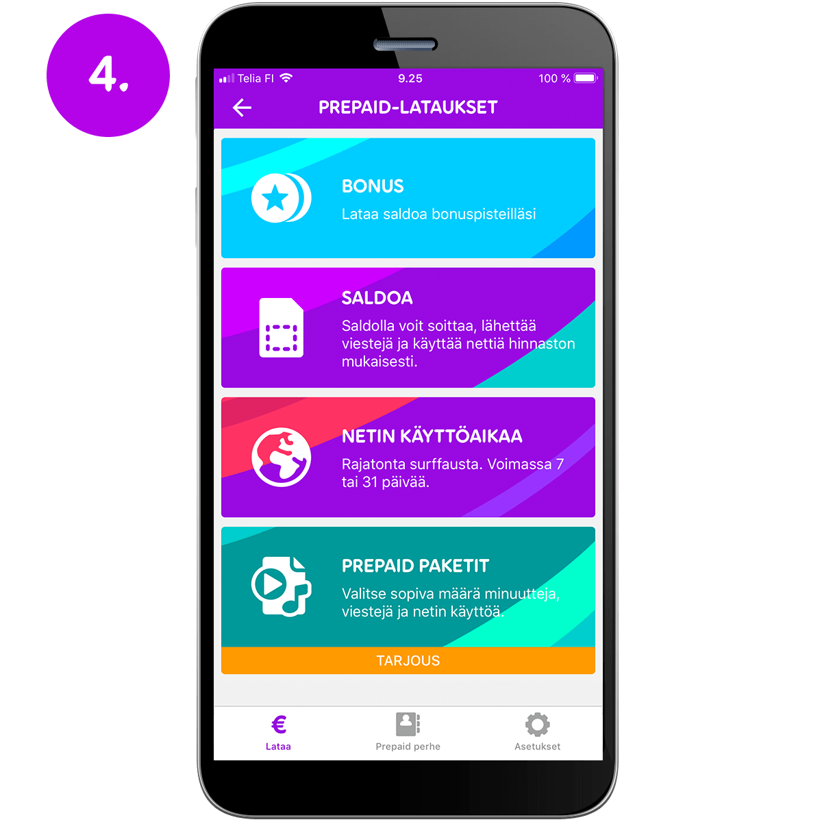 Prepaid lataussovellus ohje 4