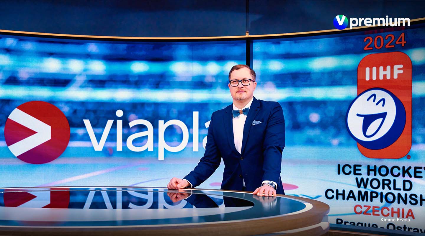 Antti Mäkinen MM-jääkiekon pääselostaja V sport -kanavilla