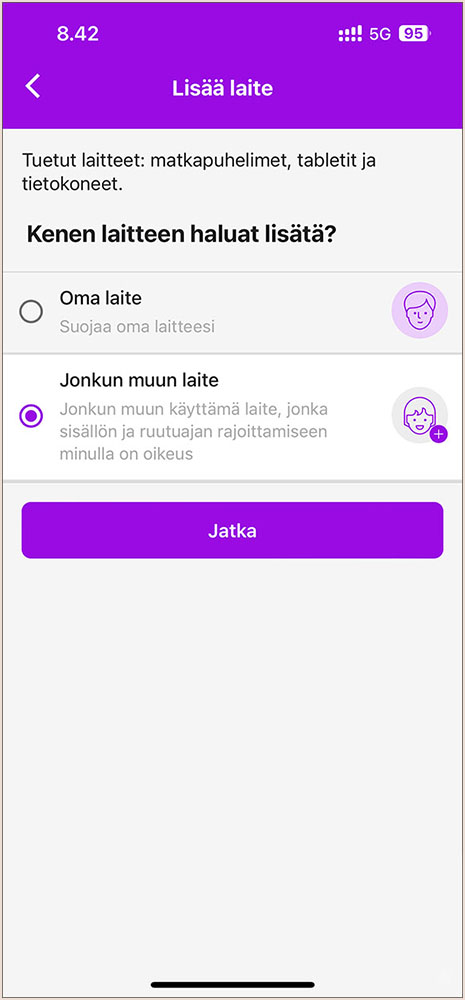 Näkymä sovelluksesat (iOS)