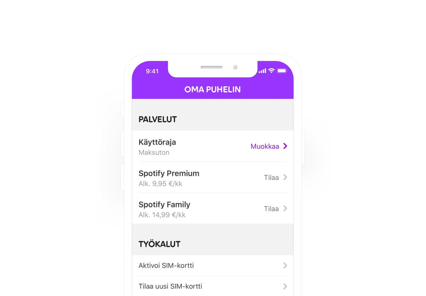 Minun Telia - palvelut